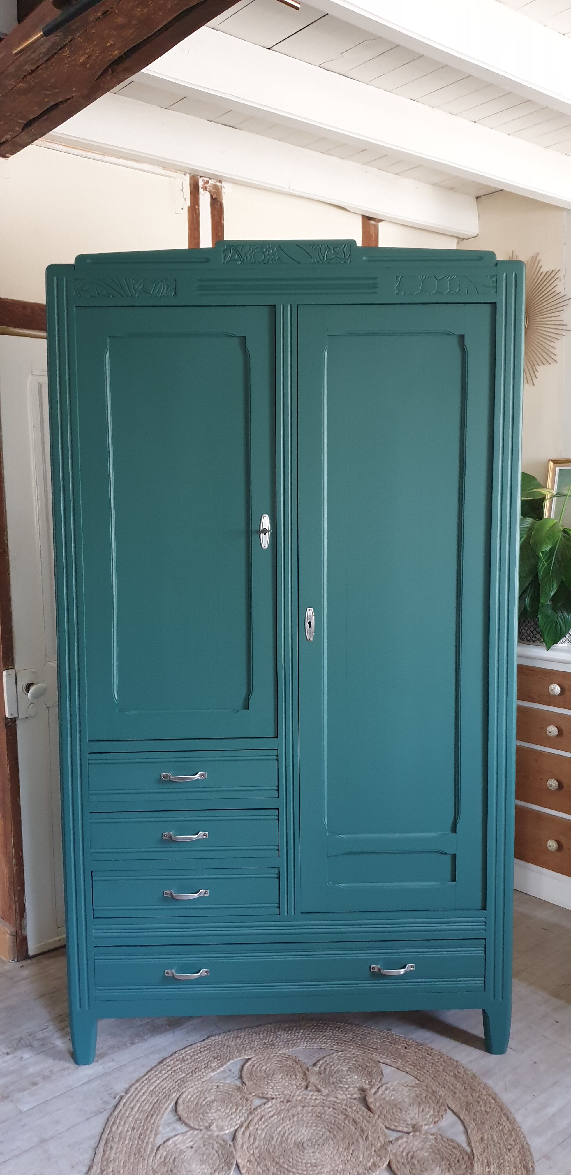 Parisian wardrobe in solid wood