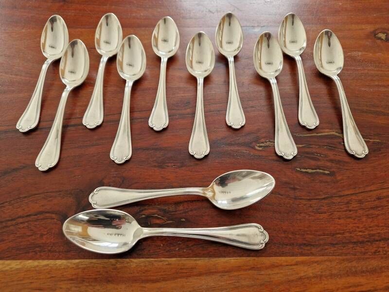 Ercuis - Set of 12 small silver-plated Sully coffee spoons