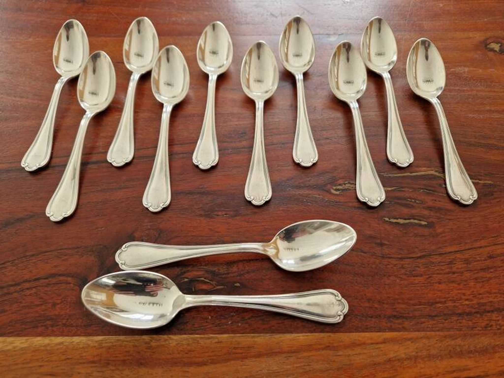 Ercuis - Set of 12 small silver-plated Sully coffee spoons