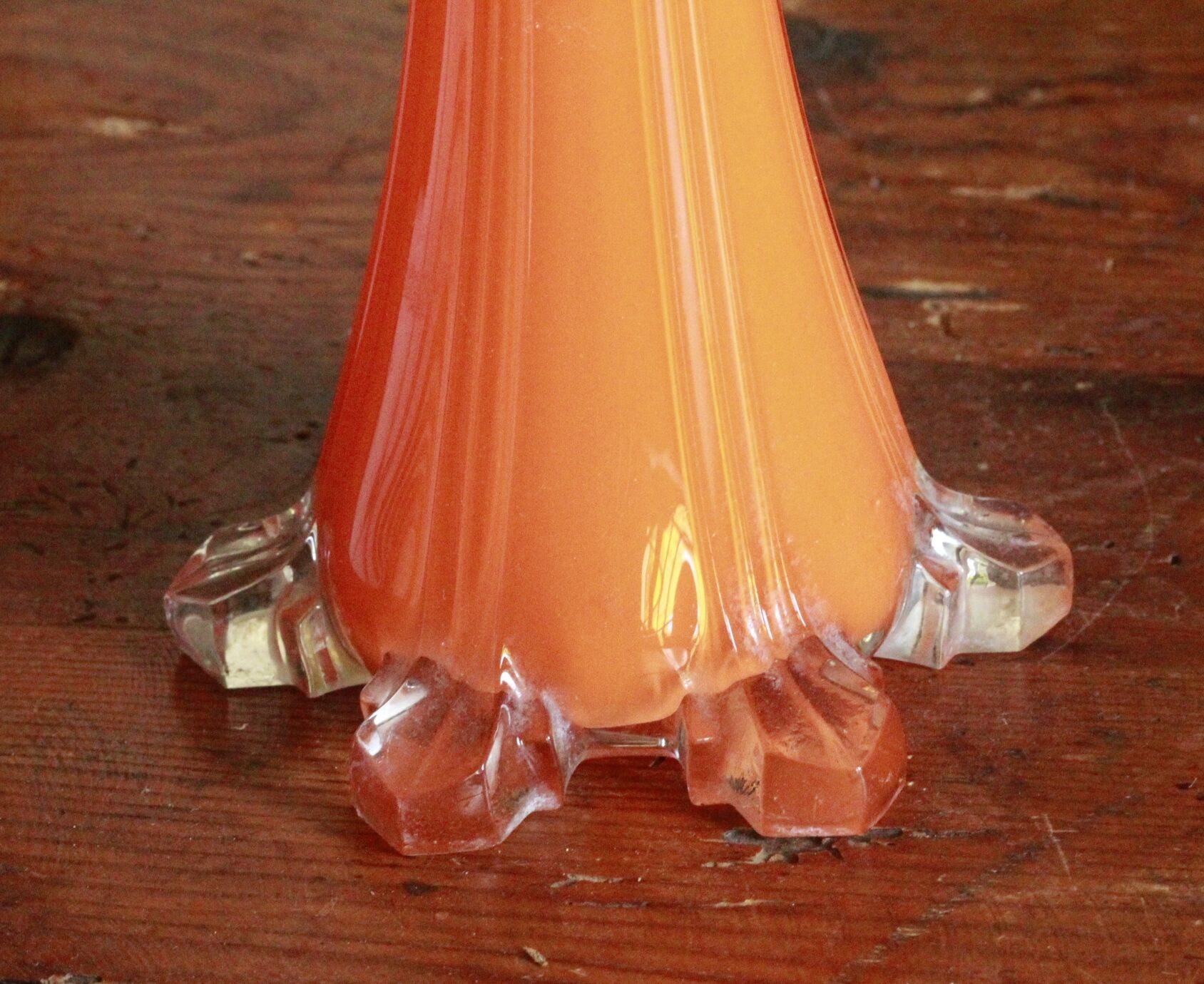 Orange glass vase