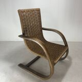 Cantilever wicker cord chair, 1930s