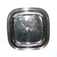 Plateau carré vintage en métal argenté - plat bordure filet 24cm