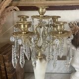 19th century marble, brass and tassel chandelier