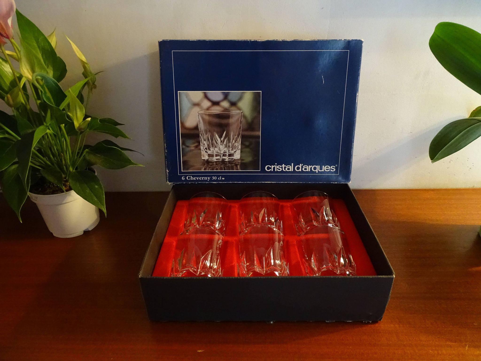 6 glasses of crystal whisky of Arques - Model Cheverny - 30 cl in box
