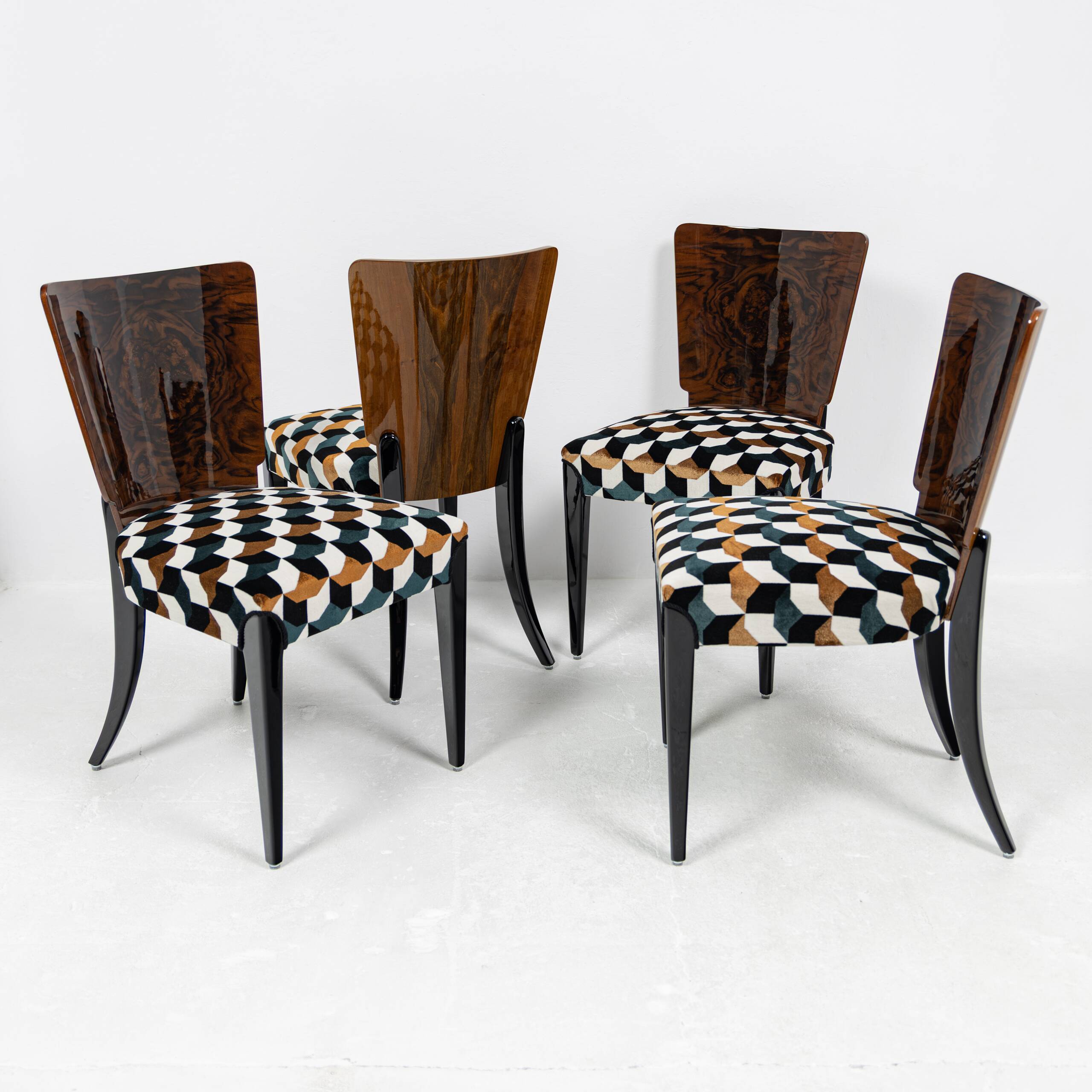 Set of 4 chairs H-214 Jindřich Halabala UP Závody 1950-1959