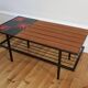 Vintage teak and ceramic coffee table 1960