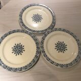 Set of 3 flat plates terre de fer salins