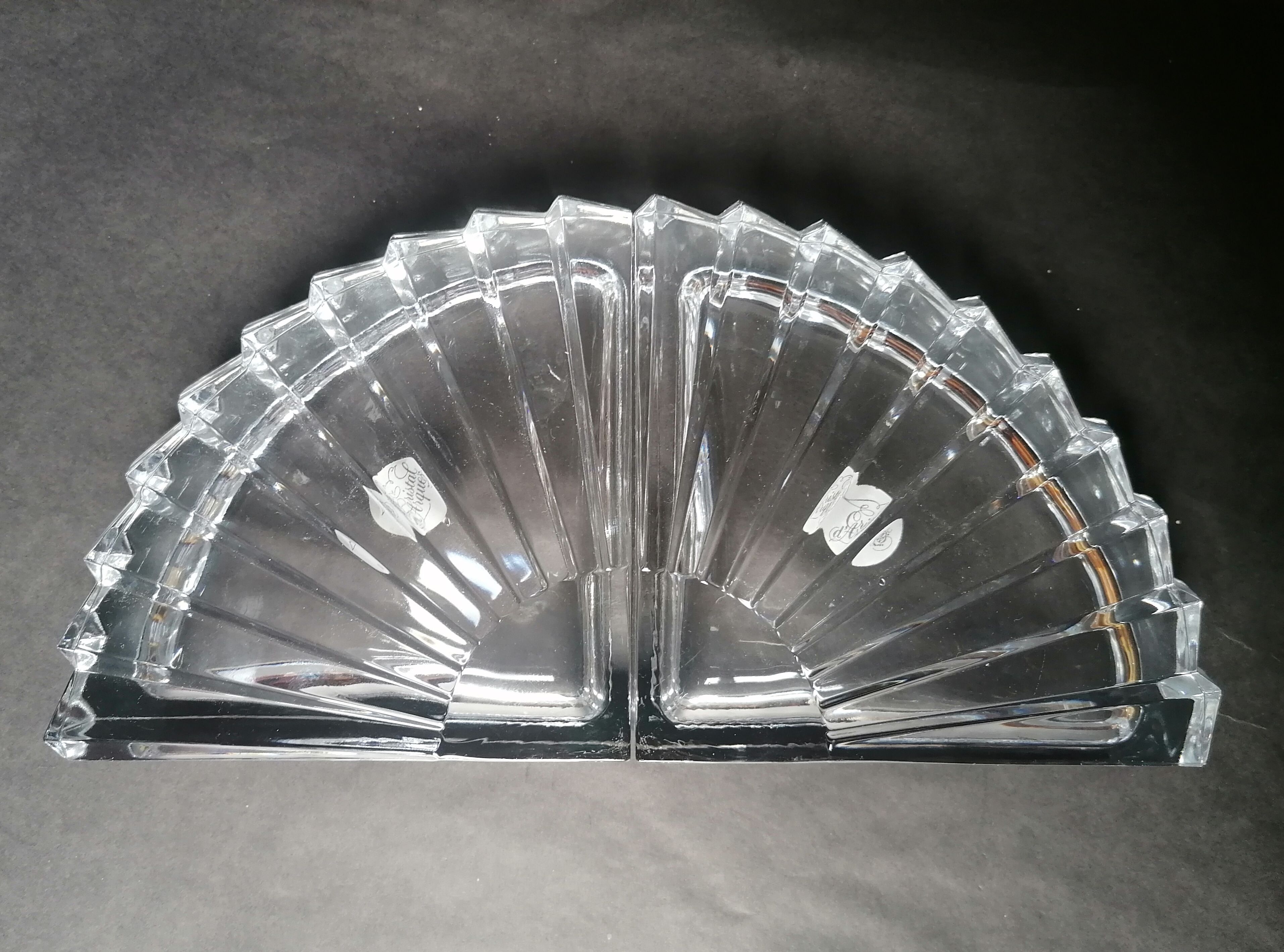 Bookends in crystal art deco style