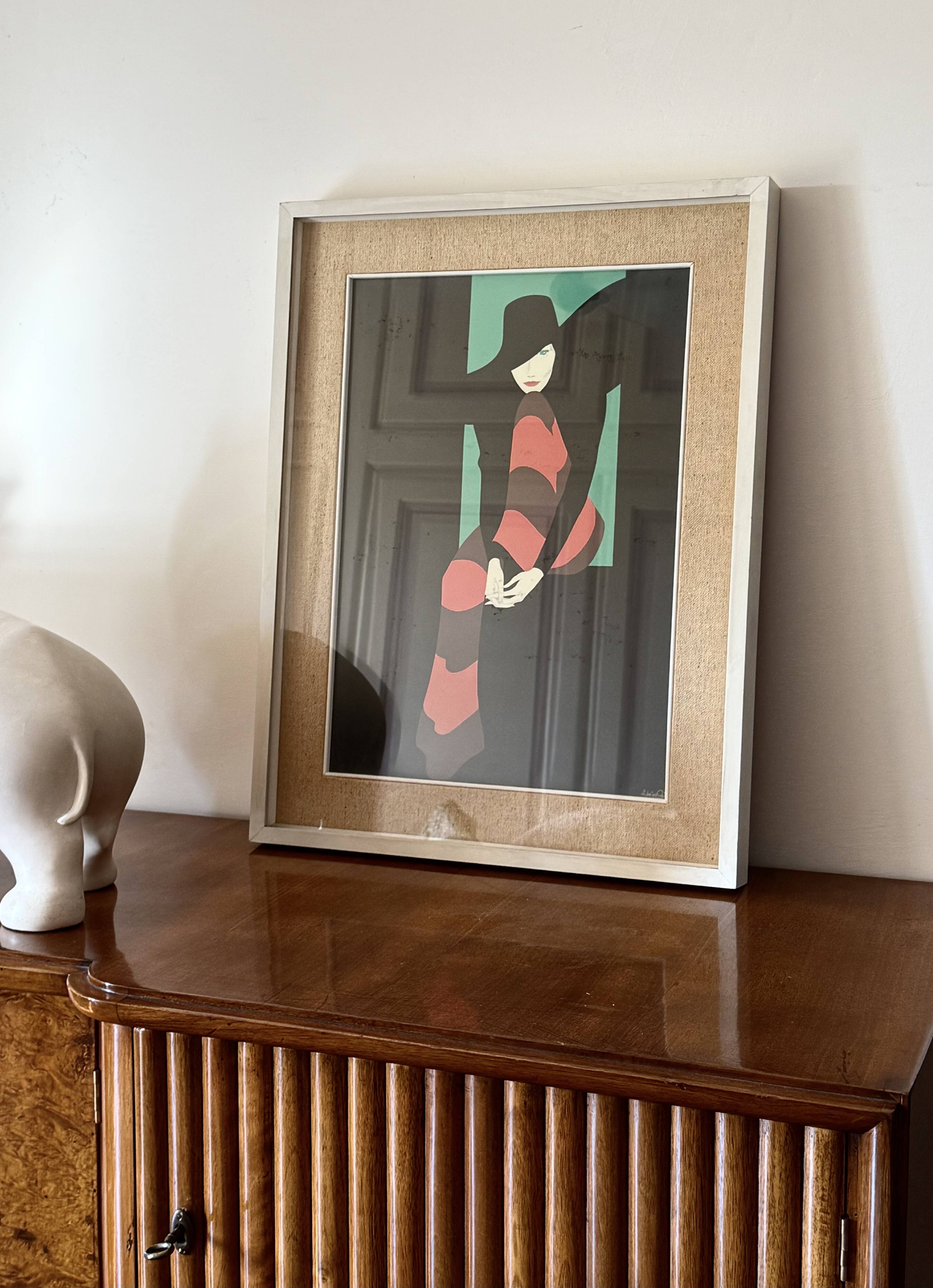 Amleto Dalla Costa, original serigraph framed, Milan Italy 1980s