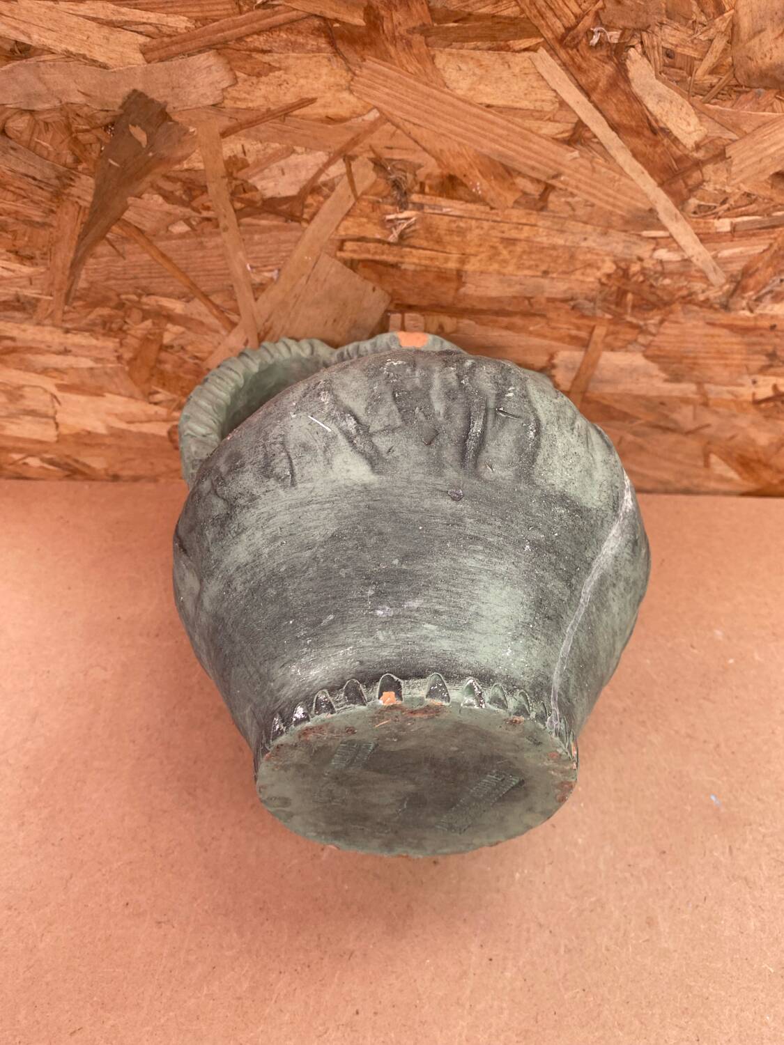 Antique marcelo jornet pitcher green terracotta vintage