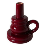 large burgundy ceramic candle holder numbered 1970