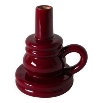 large burgundy ceramic candle holder numbered 1970