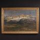 Antique Italian signed mountain landscape painting from 19th century
