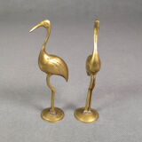 Couple d'ibis en laiton vintage