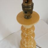 Large baluster-shaped lamp base in yellow and beige ceramic from the 1960s.