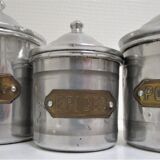 Aluminium metal spice pots 1940 series copper labels of 5