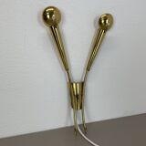41cm Brass Stilnovo Style Theatre Wall Sconce Light, Italy 1950s