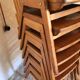 Set of 6 stackable chairs wood feet compass Germany 1960's