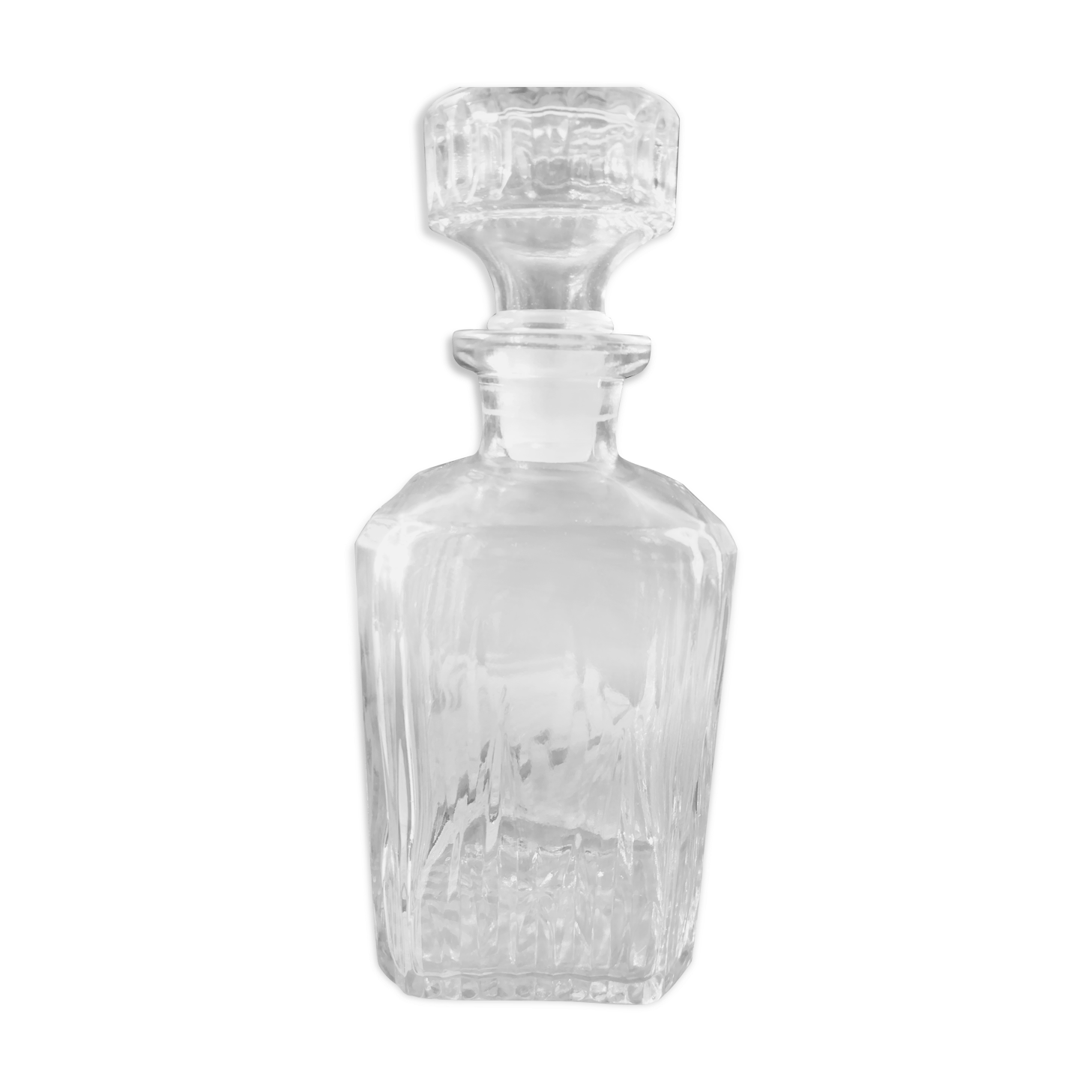 Chiseled glass whiskey decanter