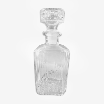 Chiseled glass whiskey decanter