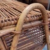 Vintage rattan and bamboo chest
