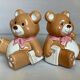 Pair of brown bear bookends