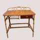 Vintage rattan and bamboo desk or dressing table (81x47 cm) – Riviera style,