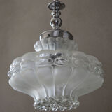 Original Vintage 1960's Lobed Glass Pendant Light