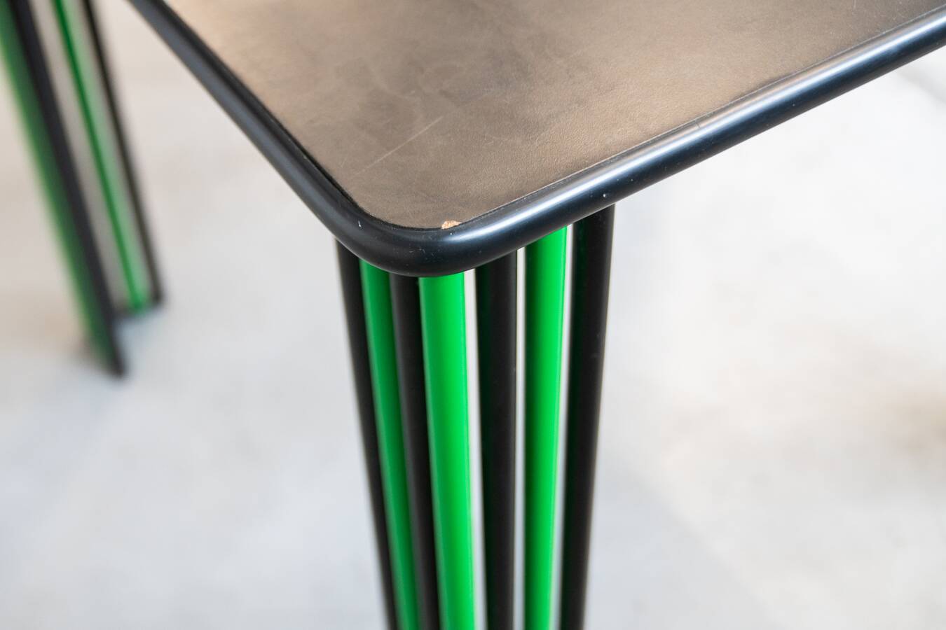 1980s Vintage Black and Green Dining Table – Bold Italian Design