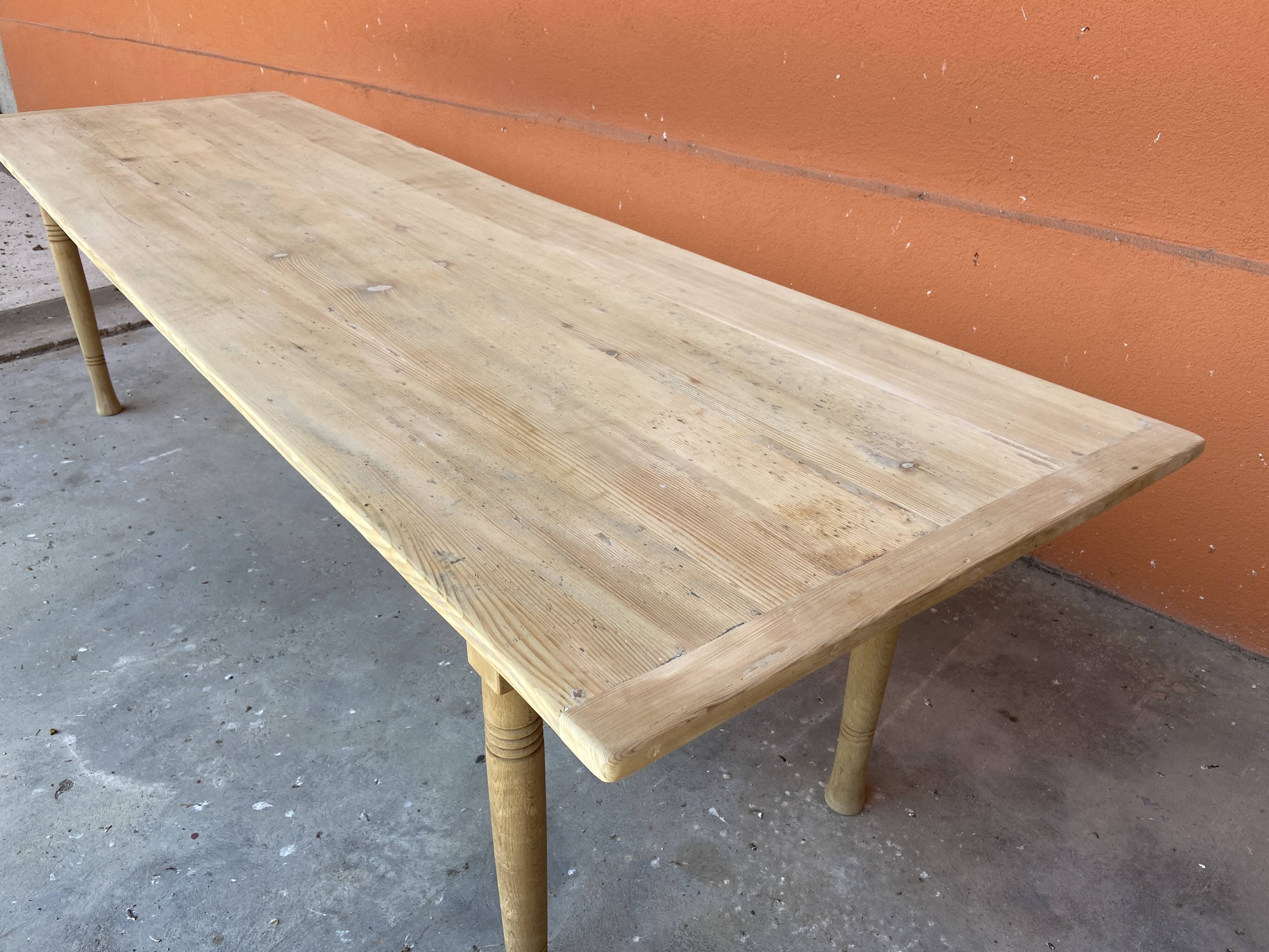 Grande table de ferme 280 cm en sapin