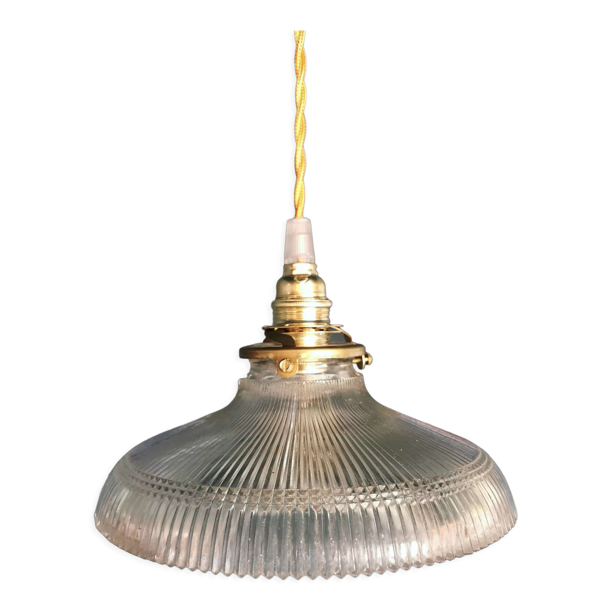 Lamp vintage 60s gilded chiseled glass