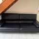 Roche Bobois black leather sofa
