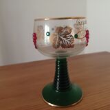Stemmed glass decorated with vintage spirit