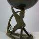 Kerosene lamp in the style in Art Noveau of burnished brass, 1920s