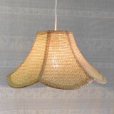 Rattan flower suspension "made in Korea" – 70s/80s