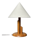 Lampe de table en pin scandinave des années 1970, style mid-century.