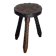 Brutalist carved tripod milking stool, 1950s