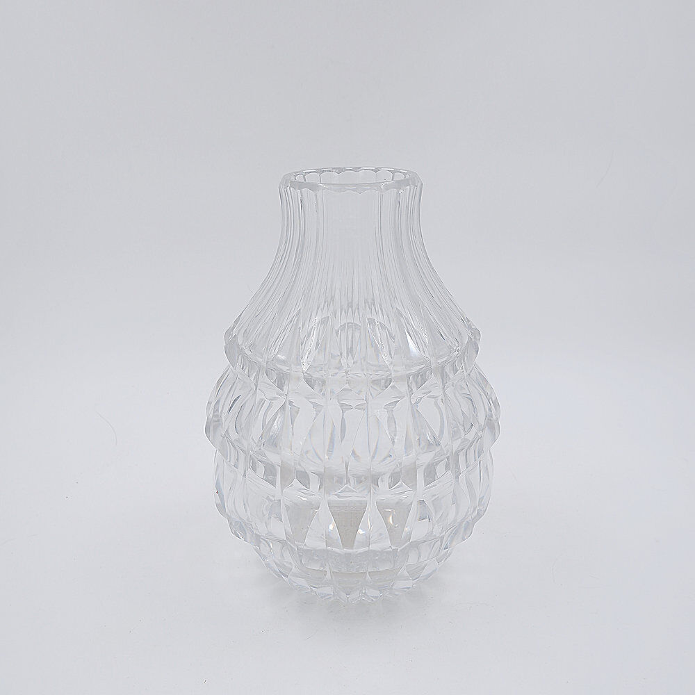 Clear crystal vase Val Saint Lambert - "Artichoke" model - Circa 1960