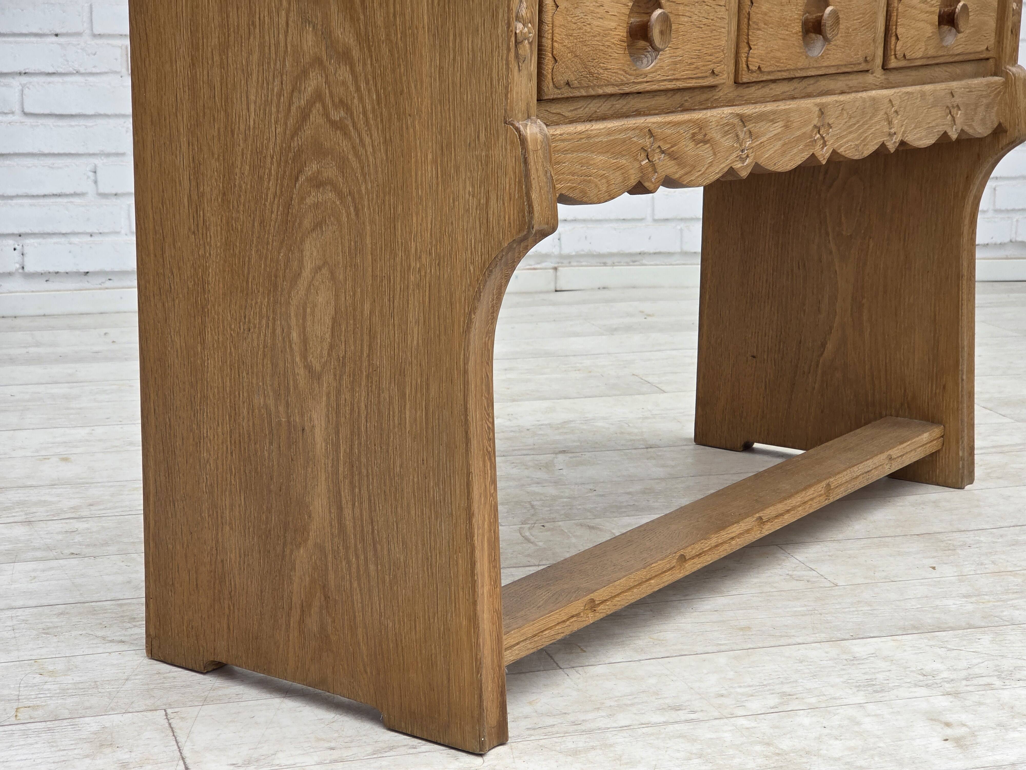 1970s, Danish chest of drawers, oak wood, original good condition.