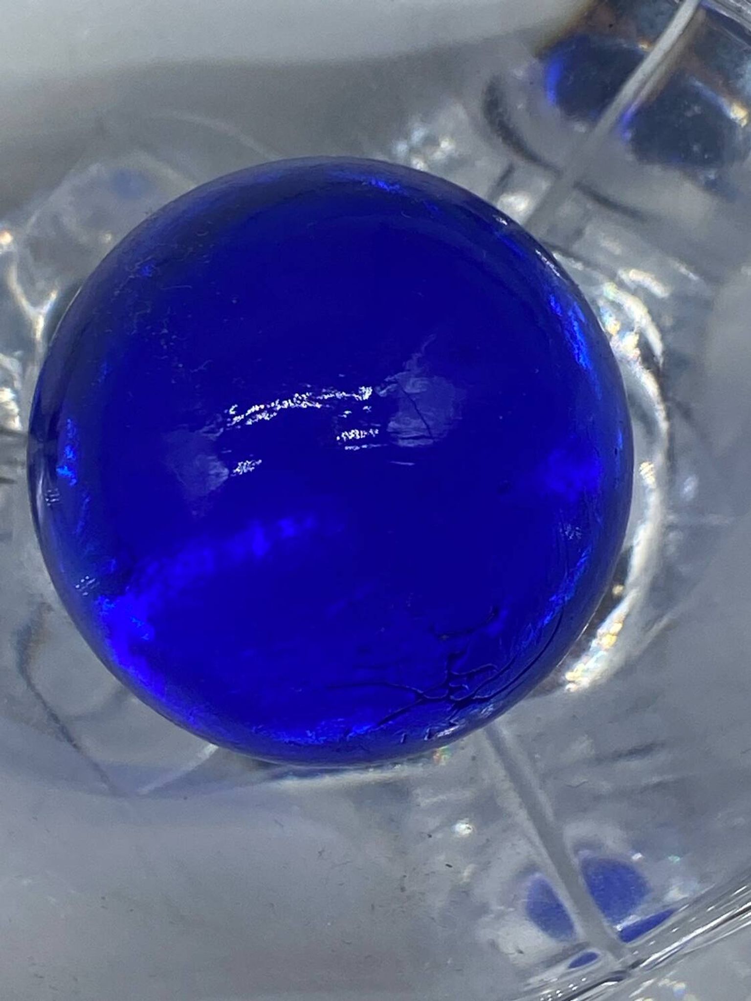 Vide poche / cendrier Daum France 🇫🇷 boule bleue