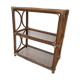 Rattan bookcase shelf and vintage smoked glass