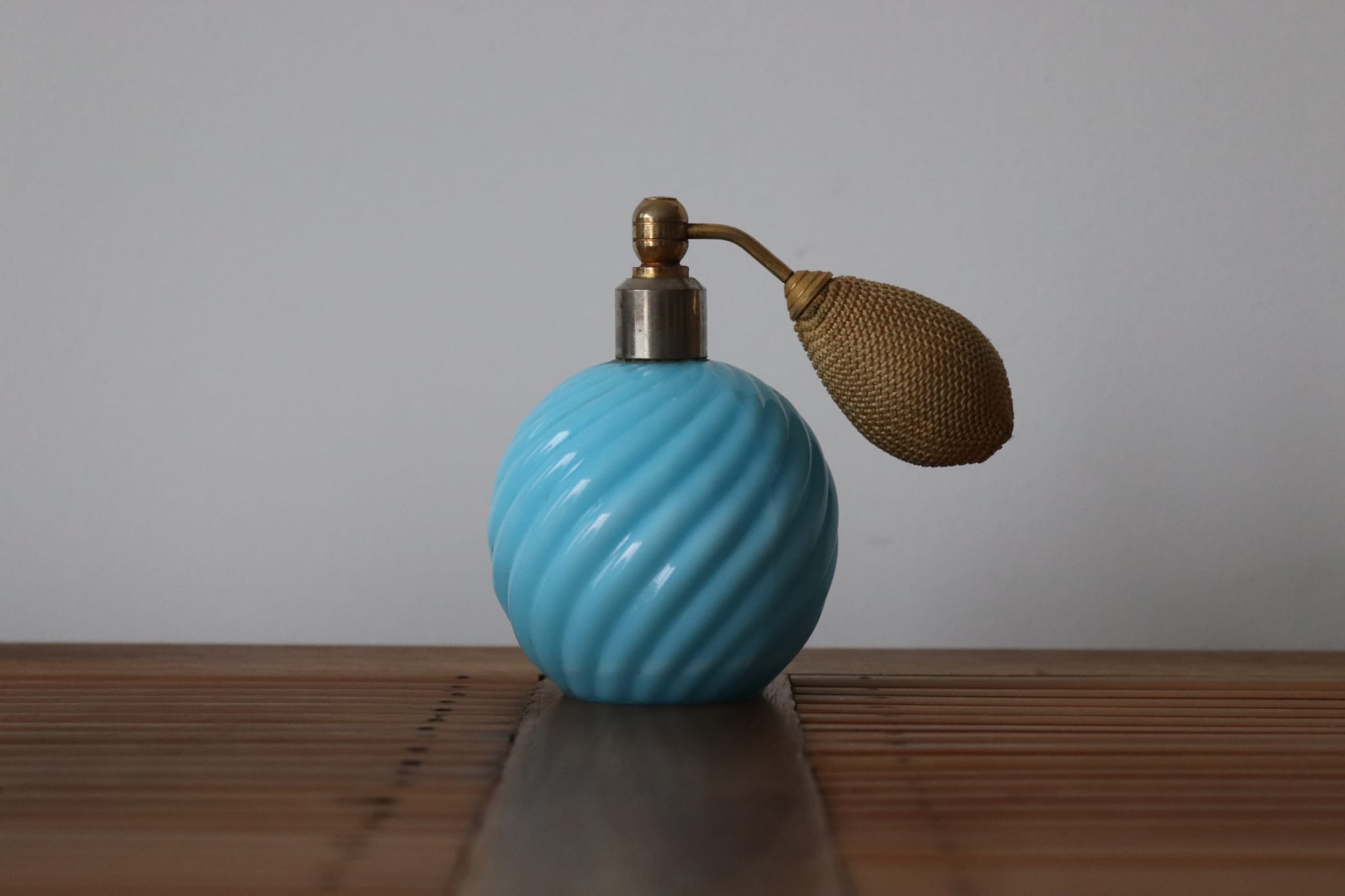 Blue opaline perfume bottle