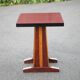 Vintage formica bistro table, wooden base side table