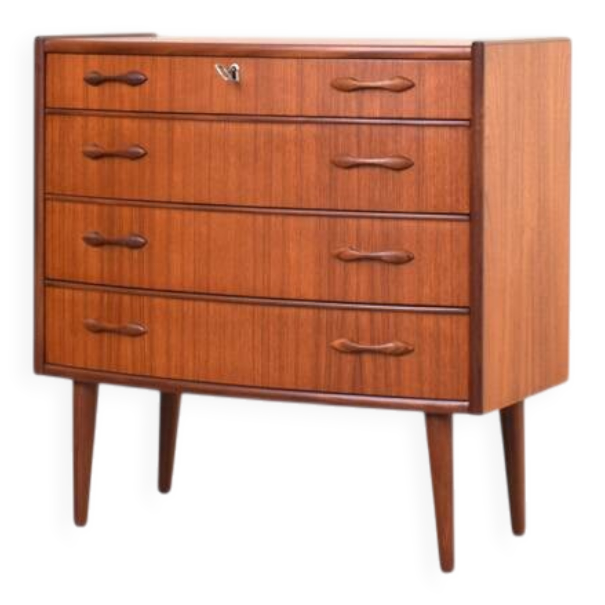 Mid Century Norwegian Teak Chest Of Drawers By Brødrene Blindheim For Sykky