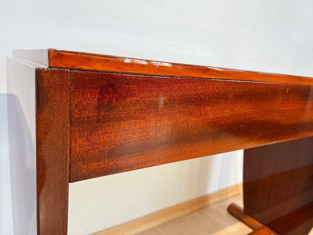 Art Deco Console Table in Thuja Roots, Birch and Silver-Plate, France, 1925