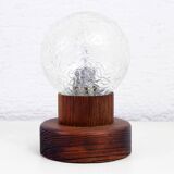 Table lamp in wood and glass