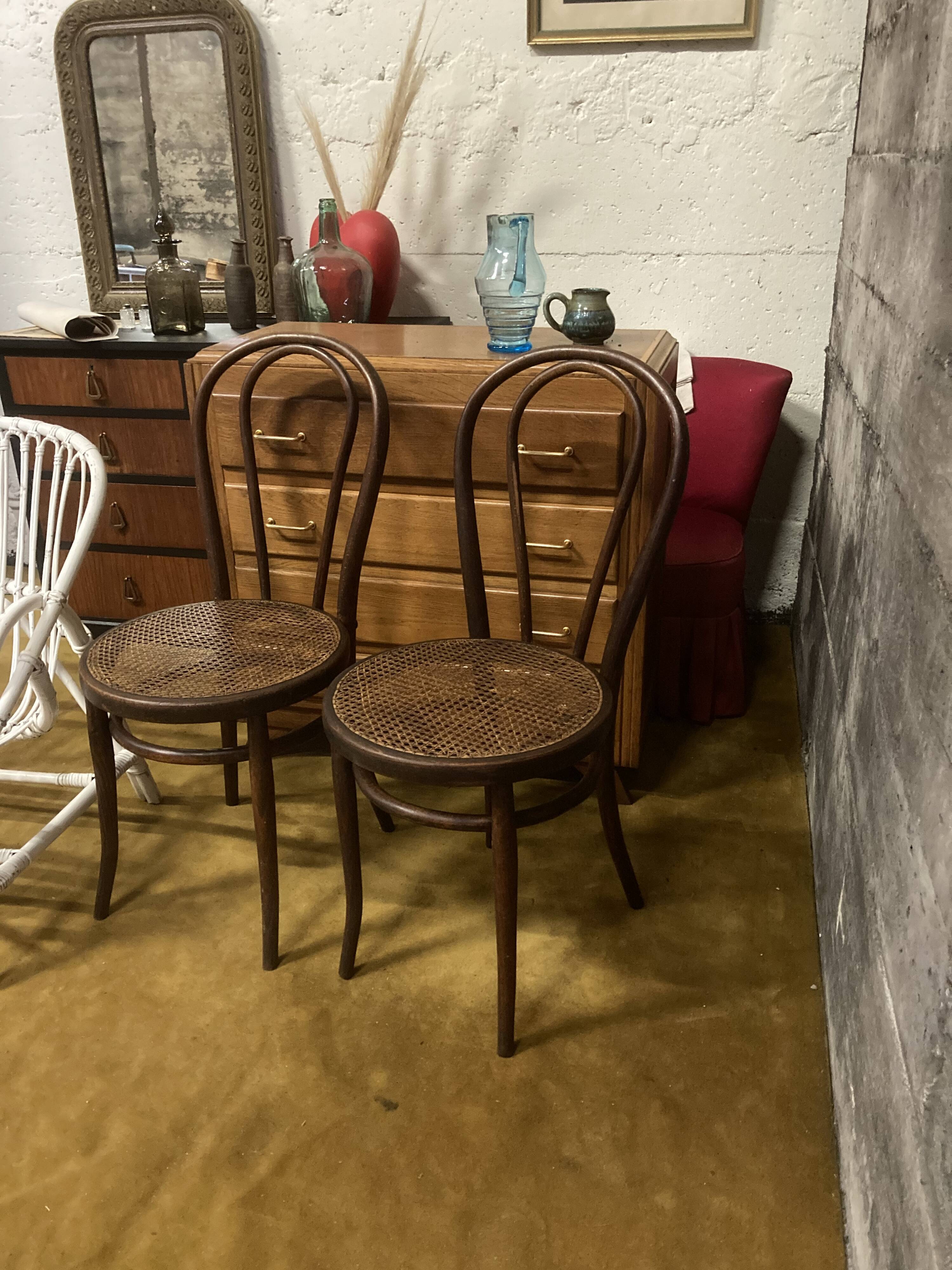 Duo of chairs bistrot Thonet early XXth