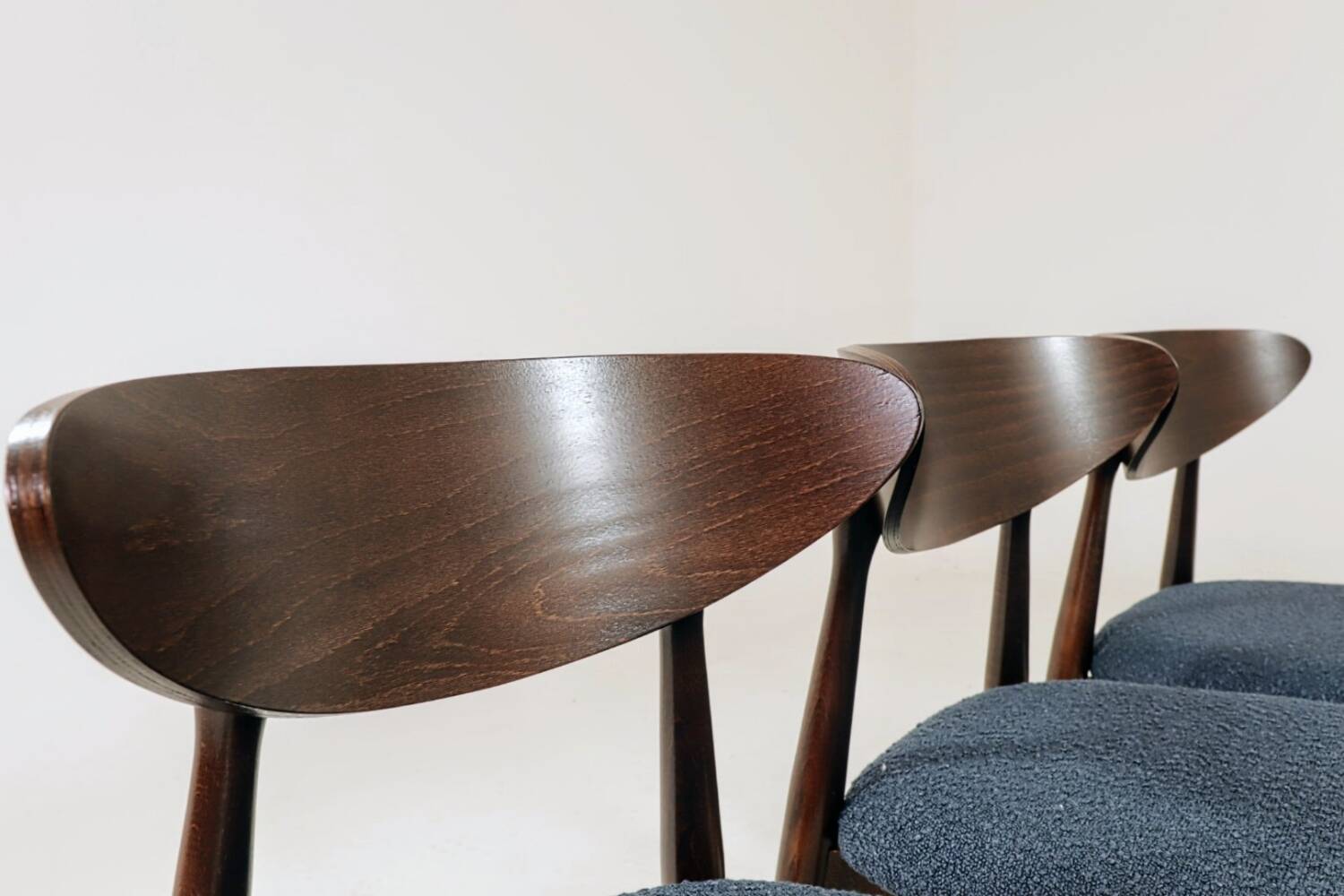 Chaises de salle à manger bouclé bleu marine lot de 6