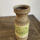 Vase style fat lava et fleurs en relief west germany
