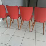 Suite of 4 chairs by Bistrot Baumann 800 by Swiss designer Max Bill 1950s